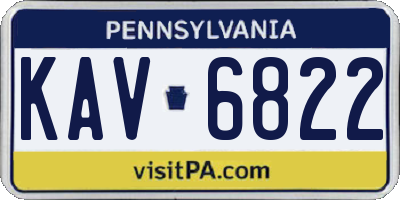 PA license plate KAV6822