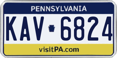 PA license plate KAV6824