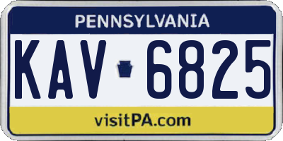 PA license plate KAV6825