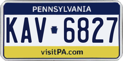 PA license plate KAV6827
