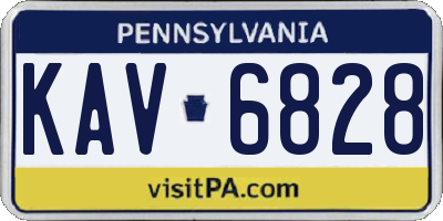 PA license plate KAV6828