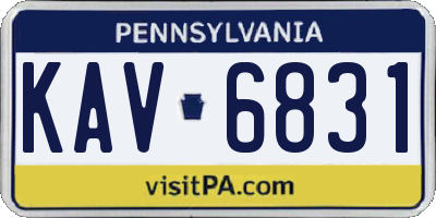 PA license plate KAV6831