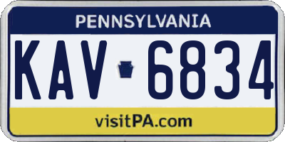 PA license plate KAV6834