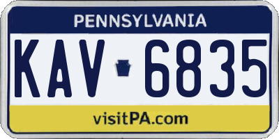 PA license plate KAV6835