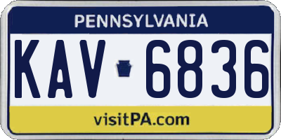 PA license plate KAV6836