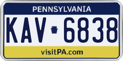 PA license plate KAV6838