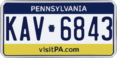 PA license plate KAV6843