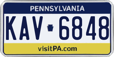PA license plate KAV6848