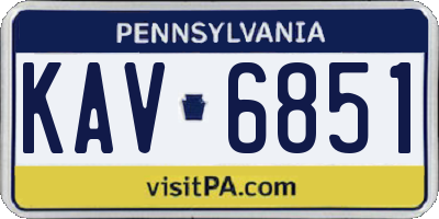 PA license plate KAV6851