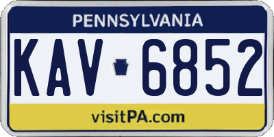 PA license plate KAV6852