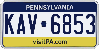 PA license plate KAV6853