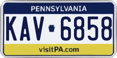 PA license plate KAV6858