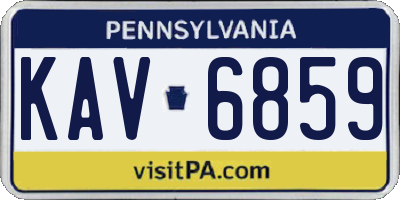PA license plate KAV6859