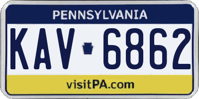 PA license plate KAV6862