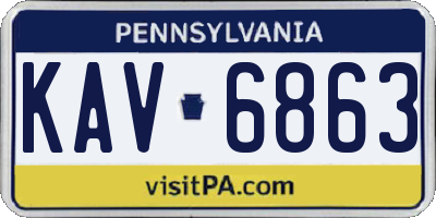 PA license plate KAV6863