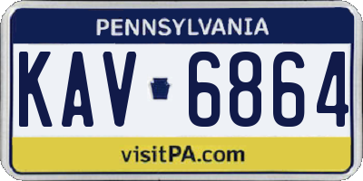 PA license plate KAV6864