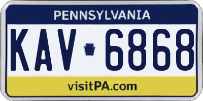 PA license plate KAV6868