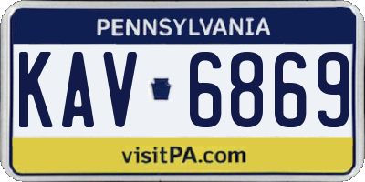 PA license plate KAV6869