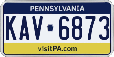 PA license plate KAV6873