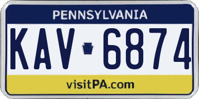 PA license plate KAV6874