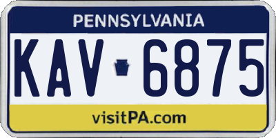 PA license plate KAV6875