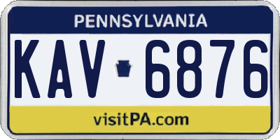 PA license plate KAV6876