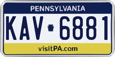 PA license plate KAV6881