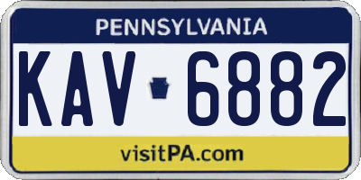 PA license plate KAV6882