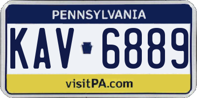 PA license plate KAV6889