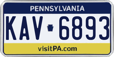 PA license plate KAV6893