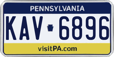 PA license plate KAV6896