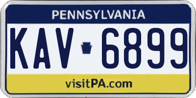 PA license plate KAV6899