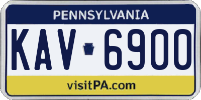 PA license plate KAV6900