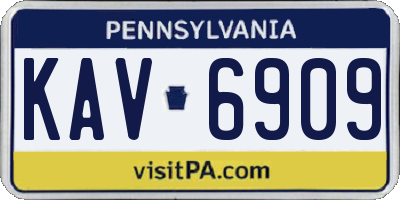 PA license plate KAV6909