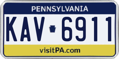 PA license plate KAV6911
