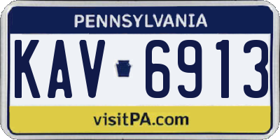 PA license plate KAV6913