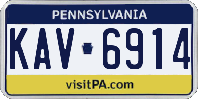 PA license plate KAV6914