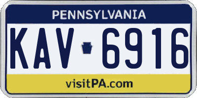 PA license plate KAV6916