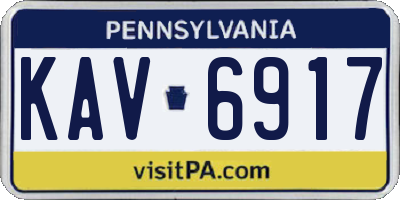PA license plate KAV6917