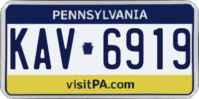 PA license plate KAV6919