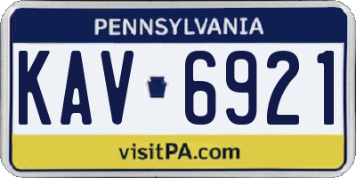 PA license plate KAV6921