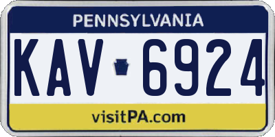 PA license plate KAV6924