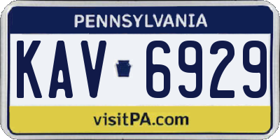 PA license plate KAV6929