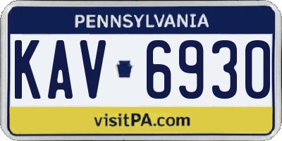 PA license plate KAV6930