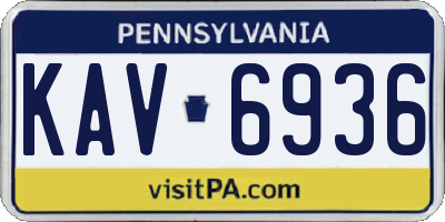 PA license plate KAV6936