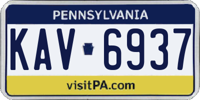 PA license plate KAV6937