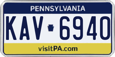 PA license plate KAV6940