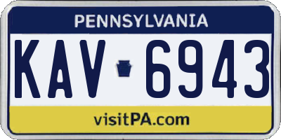 PA license plate KAV6943