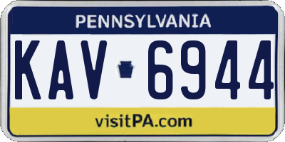 PA license plate KAV6944