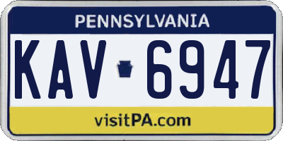 PA license plate KAV6947